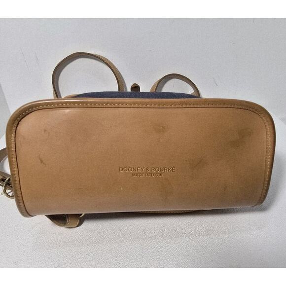 Vintage Dooney & Bourke Denim Leather Cabriolet Backpack USA - Picture 6 of 15